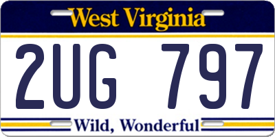 WV license plate 2UG797