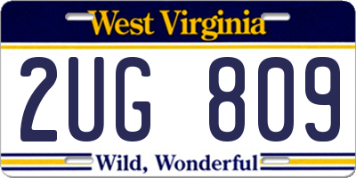 WV license plate 2UG809