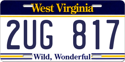 WV license plate 2UG817