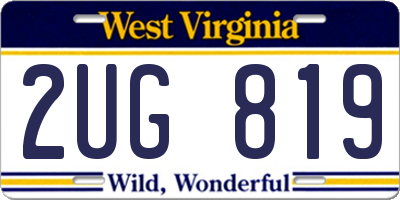 WV license plate 2UG819