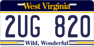 WV license plate 2UG820