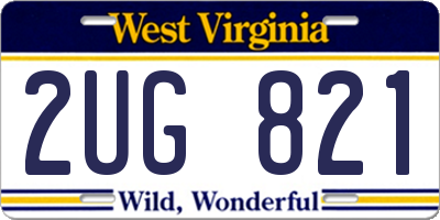 WV license plate 2UG821