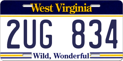 WV license plate 2UG834