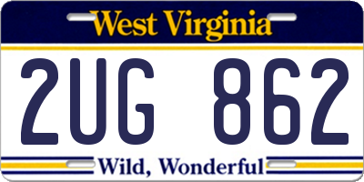 WV license plate 2UG862
