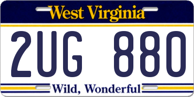 WV license plate 2UG880