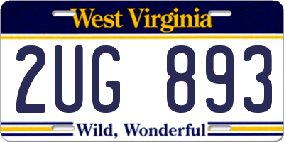 WV license plate 2UG893
