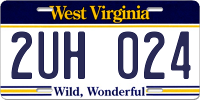 WV license plate 2UH024