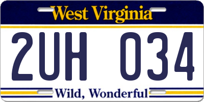 WV license plate 2UH034
