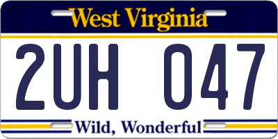 WV license plate 2UH047
