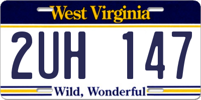 WV license plate 2UH147