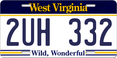 WV license plate 2UH332