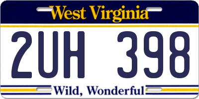 WV license plate 2UH398