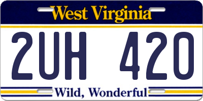 WV license plate 2UH420