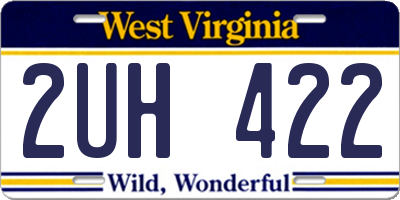 WV license plate 2UH422