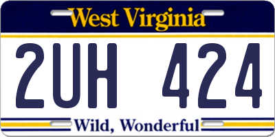 WV license plate 2UH424
