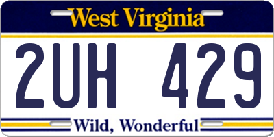 WV license plate 2UH429