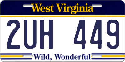 WV license plate 2UH449