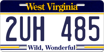 WV license plate 2UH485