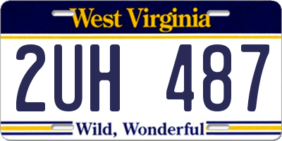 WV license plate 2UH487