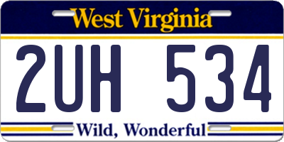 WV license plate 2UH534