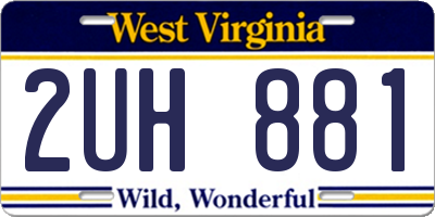 WV license plate 2UH881