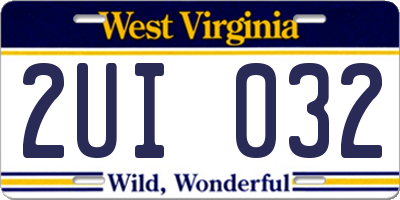 WV license plate 2UI032