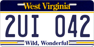 WV license plate 2UI042