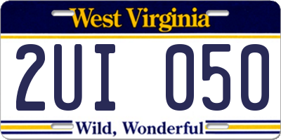 WV license plate 2UI050
