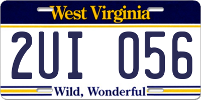 WV license plate 2UI056
