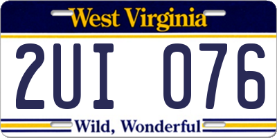 WV license plate 2UI076