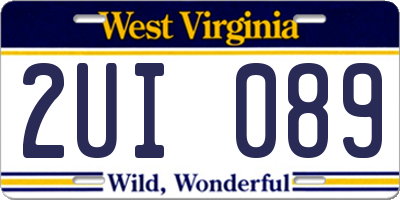 WV license plate 2UI089