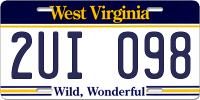 WV license plate 2UI098