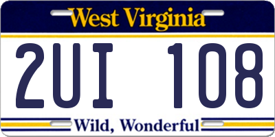 WV license plate 2UI108