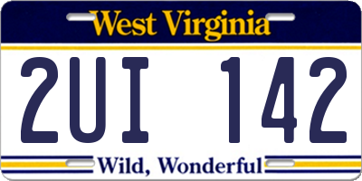 WV license plate 2UI142