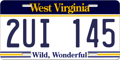 WV license plate 2UI145