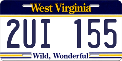WV license plate 2UI155