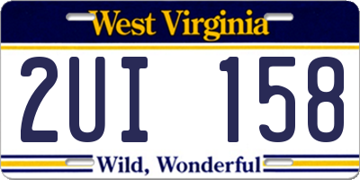 WV license plate 2UI158