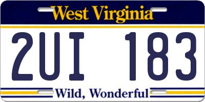 WV license plate 2UI183
