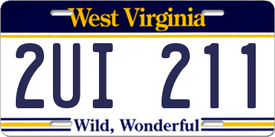 WV license plate 2UI211
