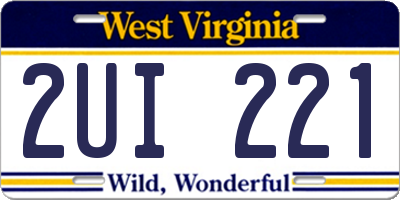 WV license plate 2UI221