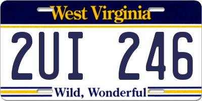WV license plate 2UI246
