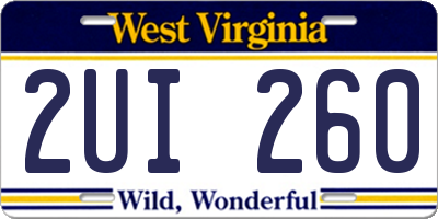 WV license plate 2UI260