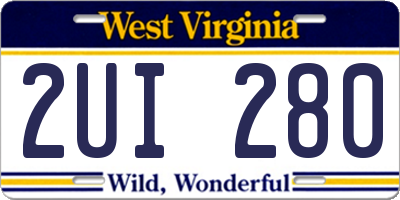 WV license plate 2UI280