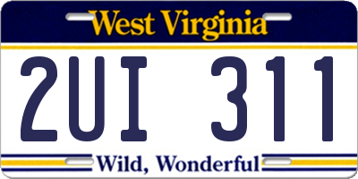 WV license plate 2UI311