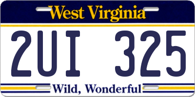 WV license plate 2UI325