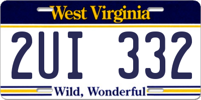 WV license plate 2UI332