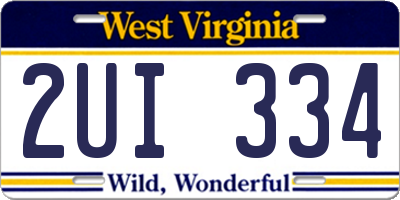 WV license plate 2UI334