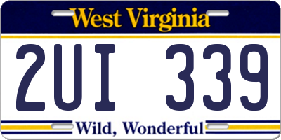 WV license plate 2UI339