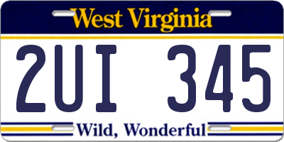 WV license plate 2UI345