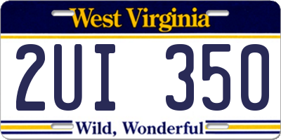 WV license plate 2UI350